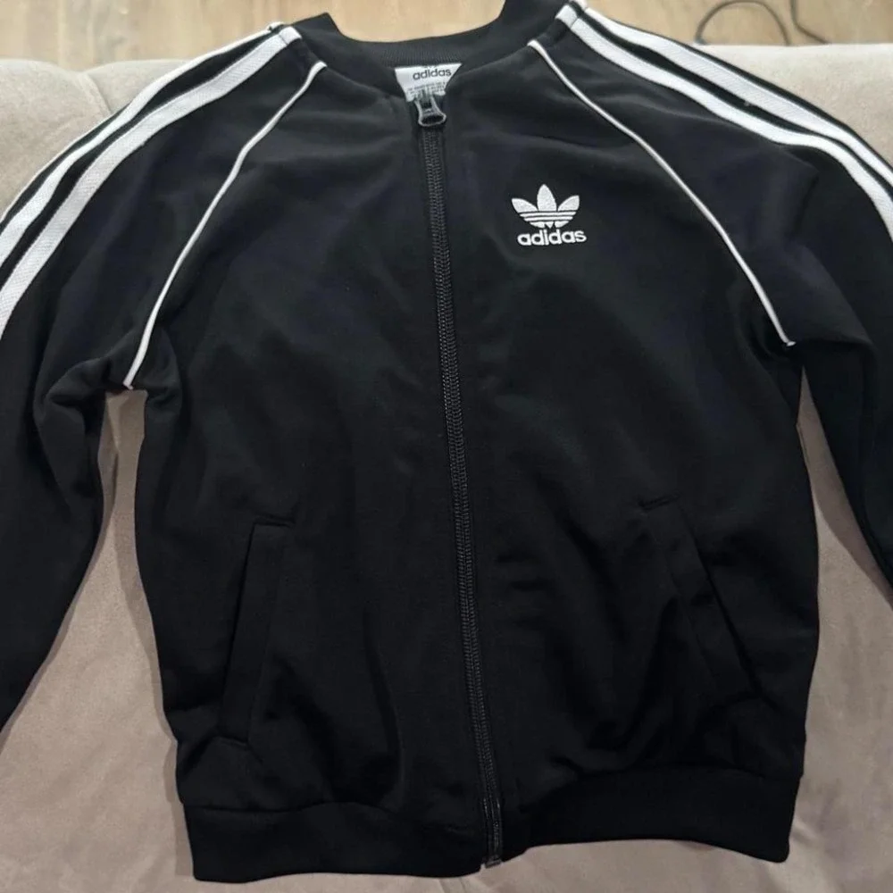 Adidas Originals Toddler Track Jacket & Pants Set 4T Black White Streetwear